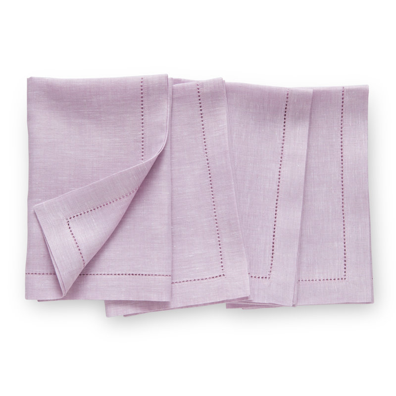 Milan - 100% Pure Linen Dinner Napkins, Chambray Lavender