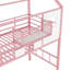 Lit mezzanine en métal avec toit et boîte de rangement, simple-1886350078