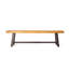 Bancs d'extérieur (lot de 2), métal rustique brun, banc de salle à manger moderne industriel à lattes en bois (lot de 2), avec