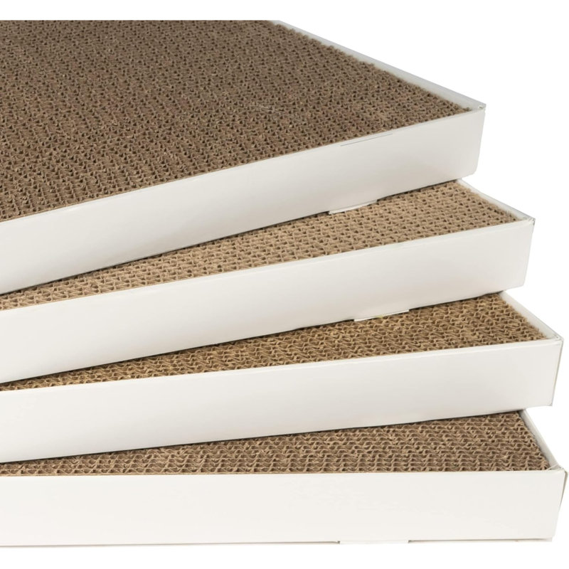 Corrugate Cat Scratchers, 4 Pack, White