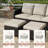 5-Person Polyethylene Wicker Outdoor Patio Set with 3-Seat Sofa, Chairs, Ottomans & Beige Cushions-1266827749