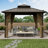  Outdoor Patio Gazebo, Hardtop Gazebo with Galvanized Steel Roof & Aluminum Frame,Heavy Duty Permanent Pavilion with Netting & Curtains for Patio, Lawn, Deck-116642116