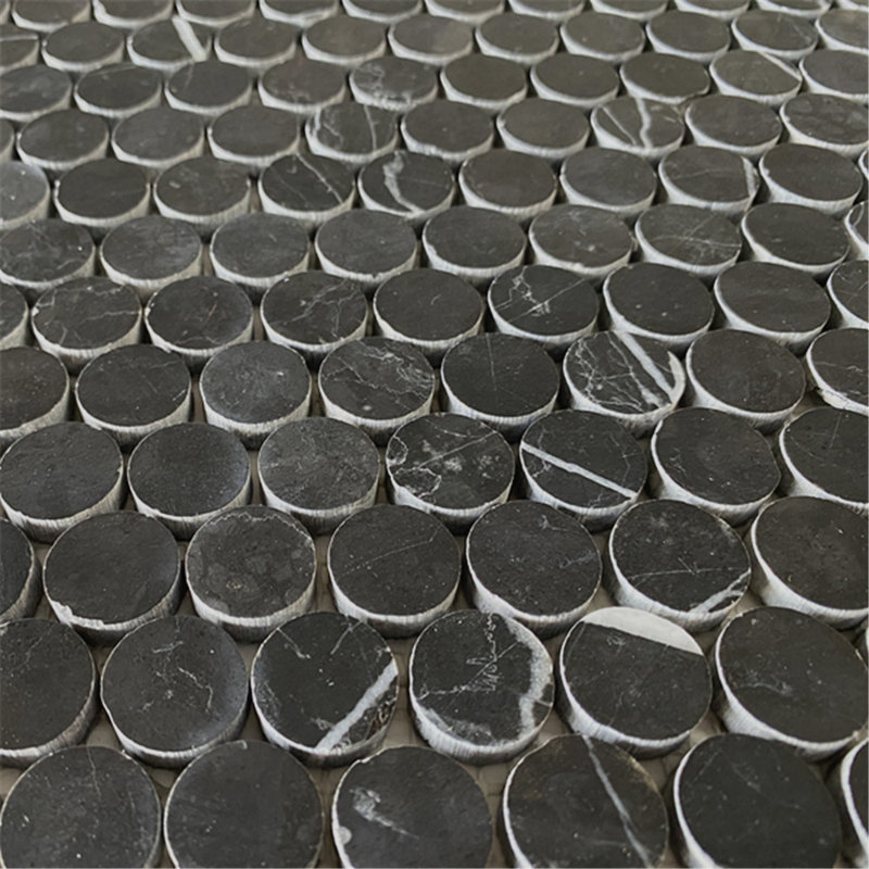 12" x 11" Marble Penny round Mosaic Wall & Floor Tile