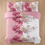 Ensemble de couvre-lit et rideau 9 pièces en microfibre rose avec 9 taies décoratives et 6 panneaux de rideau filtrant la lumière-129241617