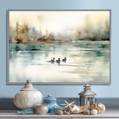 «Ducks in Pond I» - Art mural sur toile