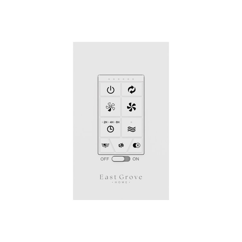 East Grove Home Hardwired Wall Control for Smart Ceiling Fans in White