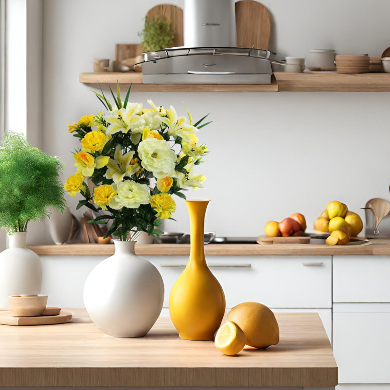 Buissons de fleurs artificielles, Jaune