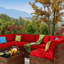 Treyshun Modular Slanted Rattan Sectional Conversation Sets With Coffee Table-87868585-99277890