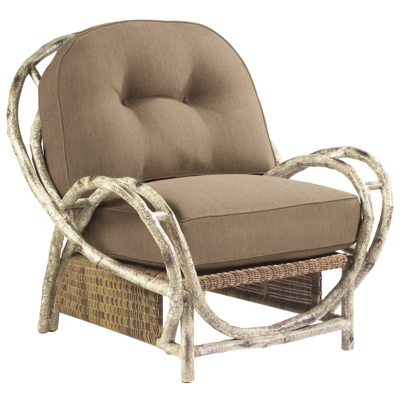 Chaise de patio avec coussins River Run, Toile Sunbrella® beige chiné