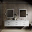 Ensemble de meuble-lavabo double mural 84 "avec miroir Castor-82339585-82339582