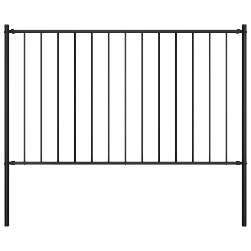 Khine Metal Fence Panels Included, Black, 1.7m W x 1.25m H