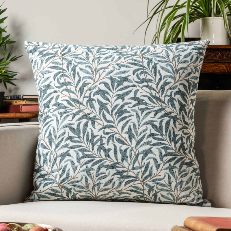 Floral Blue Cushion, Synthetic filled, 58x58cm