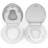 Elongated Toilet Seat with Built In Potty Training Seat, Slow Close Family Toilet Seat with Cover for Adults and Toddlers, Easy to Clean and Stain-Resistant, White-126175775
