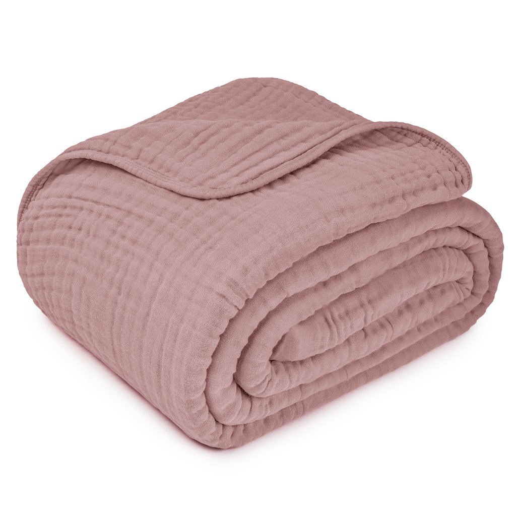 Karlina Muslin Blanket, Queen, Mauve