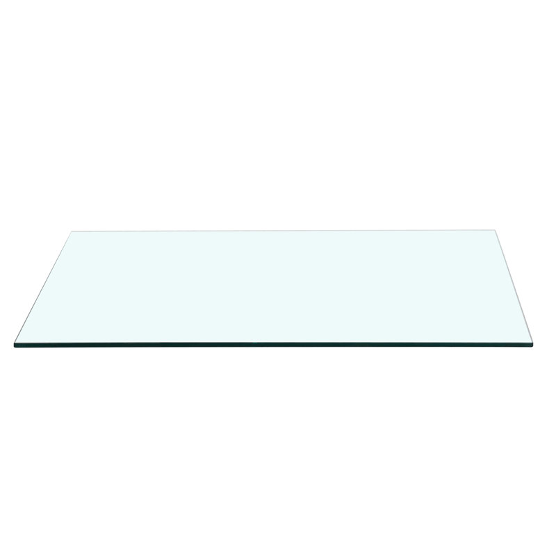 Plateau de table rectangulaire en verre trempé de 3/8 po d'épaisseur de 23,6 po de largeur, pour une utilisation quotidienne 47,2 x 23,6 po avec verre - première conception