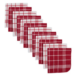 joybest Cotton Kitchen Towels, 4-Pack Waffle Weave Ultra Soft Absorbent Dish Towels Quick Drying Kitchen Dish Cloths, 18 in x 28 in, Red