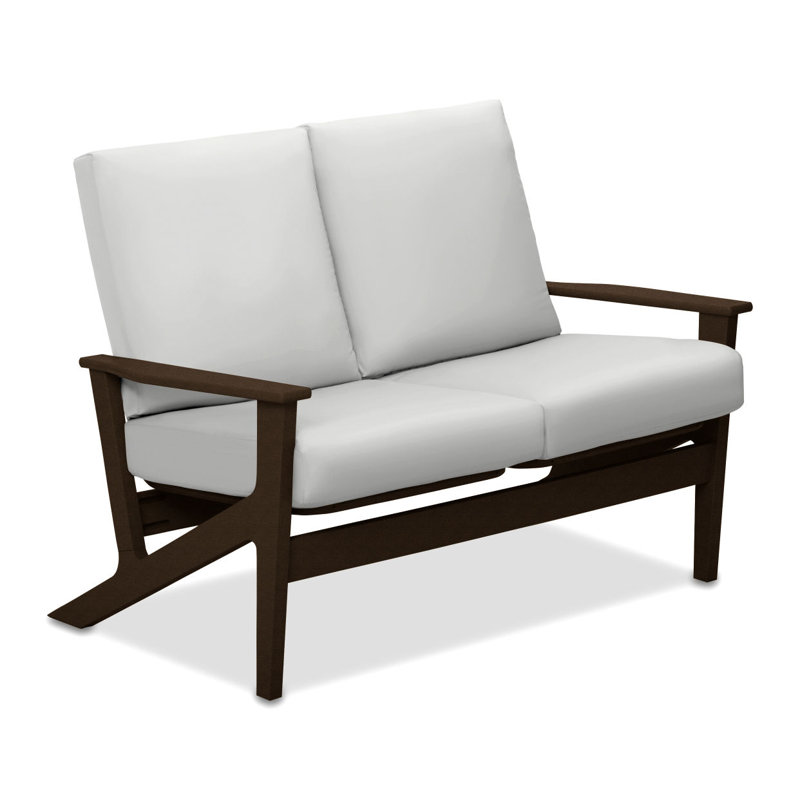 Chrisa 51.5'' Wide Loveseat with Cushions, White, Textured Kona