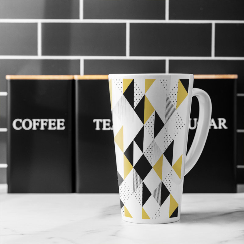 Geometric Triangles Latte Mug