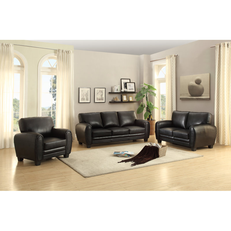 Coombs Faux Leather Armchair, Black Faux Leather