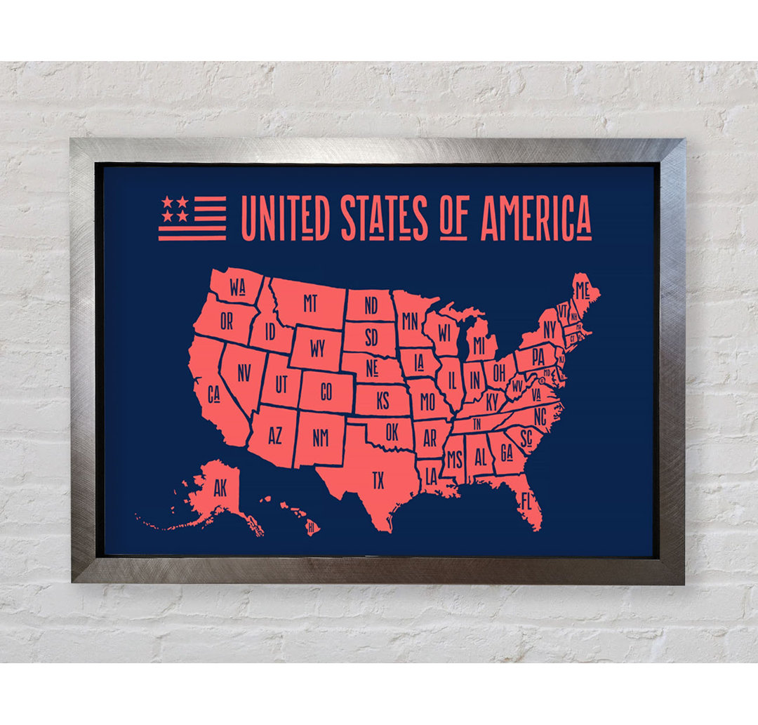 States Of America 1 Gerahmter Druck Wandkunst