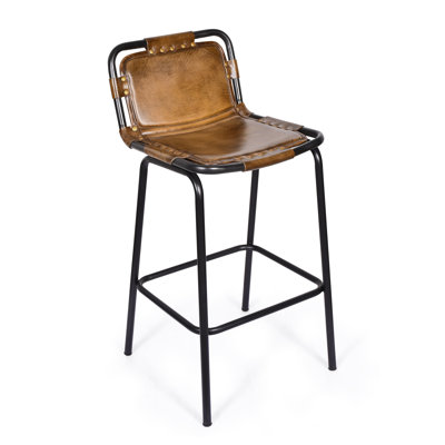 Upholstered Counter Stool with Metal Frame