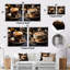 Ensemble de 2 carrés bruns dorés Brilliance Coffee I - café-1411516049