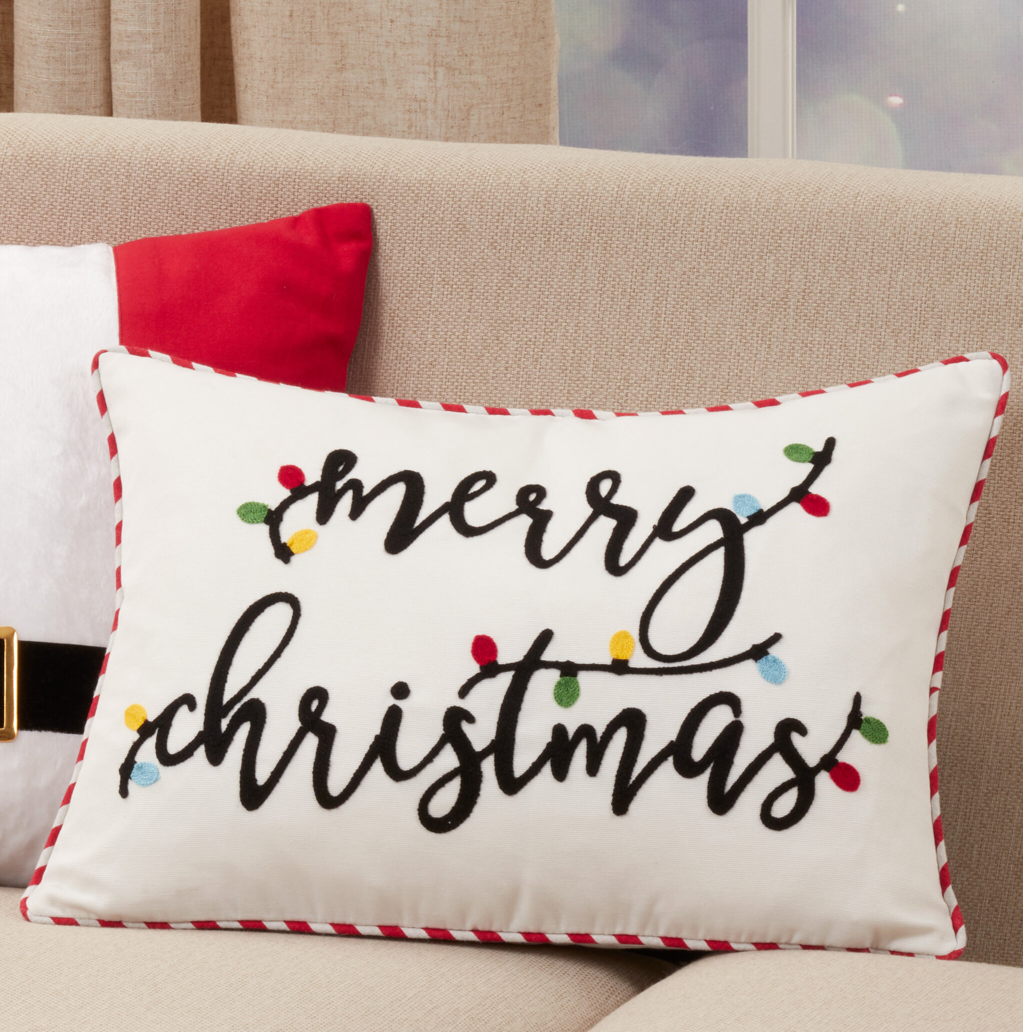 Festive Merry Christmas Pillow