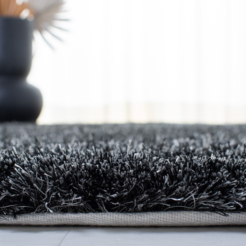 Jewell Handmade Tufted Dark Gray Area Rug, Rectangle 3' x 5'