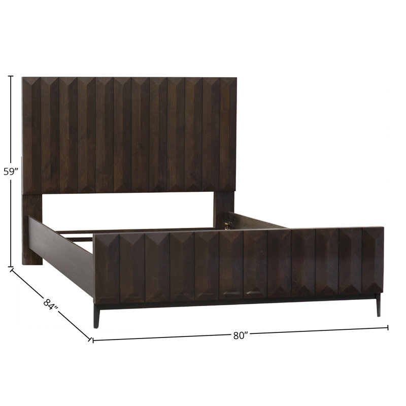 Aldwell Pine Modern Panel Bed, King, Light Gray