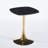 Square Tulip Dining Table For 2-4 Persons, 24 Inch Small Kitchen Table With Sturdy Golden Metal Pedestal Base, Modern Bistro Table For Small Space, Apartment, Cafe, Office, Living Room (White & Gold)-1156245975