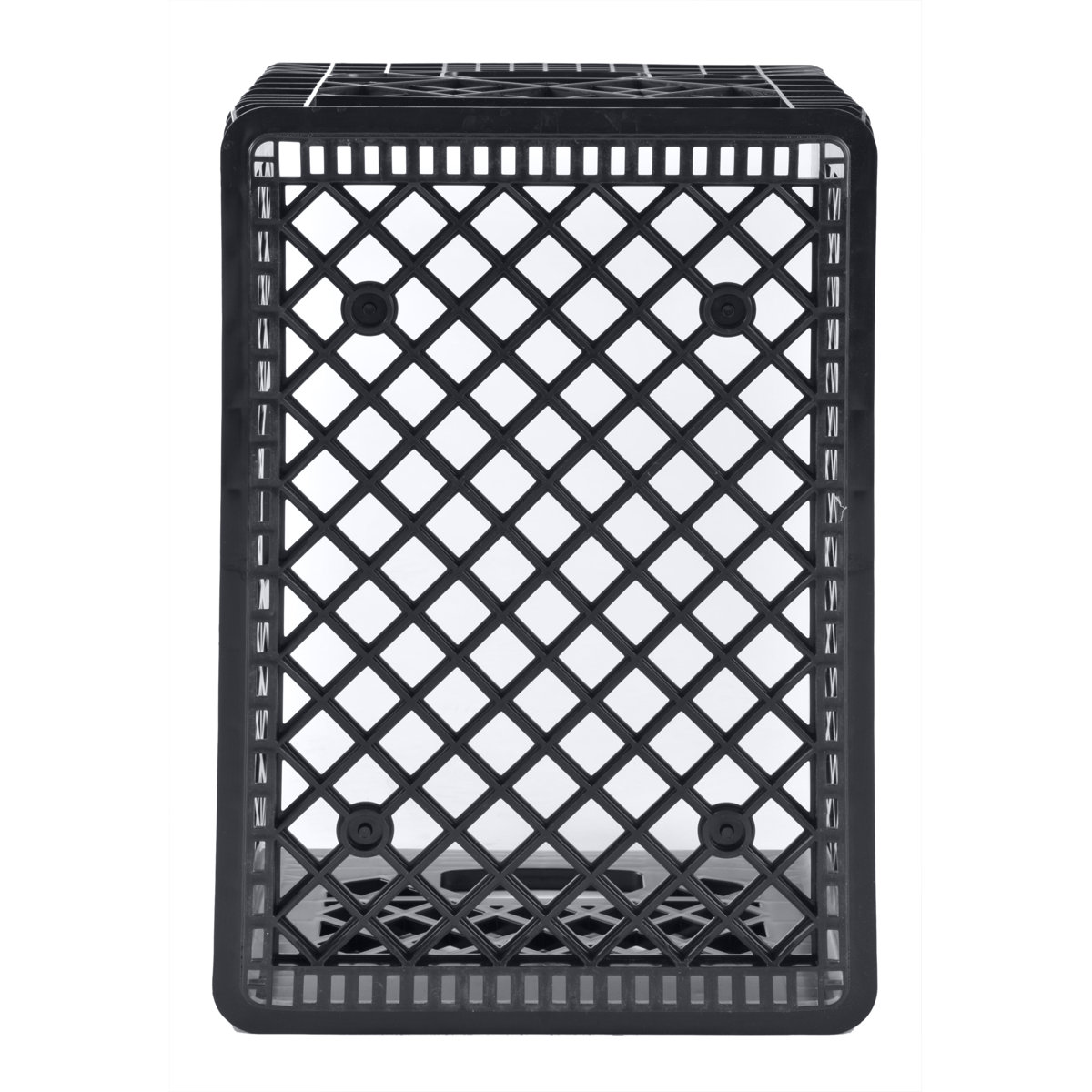 Juggernaut Storage 24QT Heavy-Duty Plastic Milk Crate - Black, Stackable, Made In USA