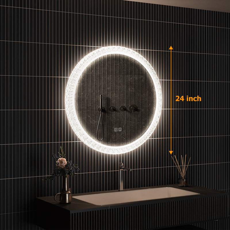 Miroir de salle de bain mural Jashley, 24 po x 24 po