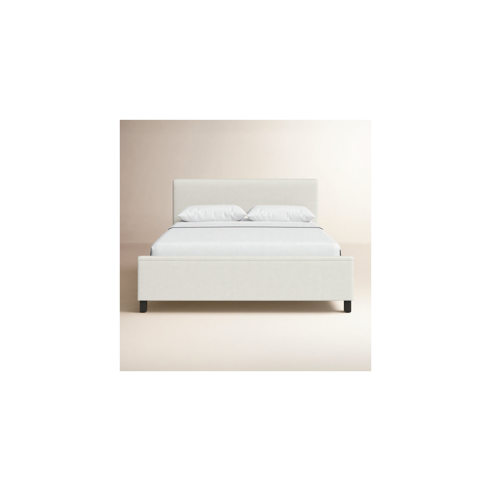 Finney Upholstered Bed, Cream, Queen