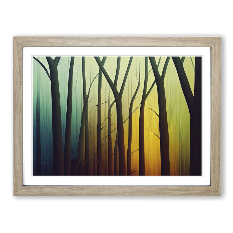Soothing Forest - Framed Print, 46cm H x 64cm W x 2cm D, Oak