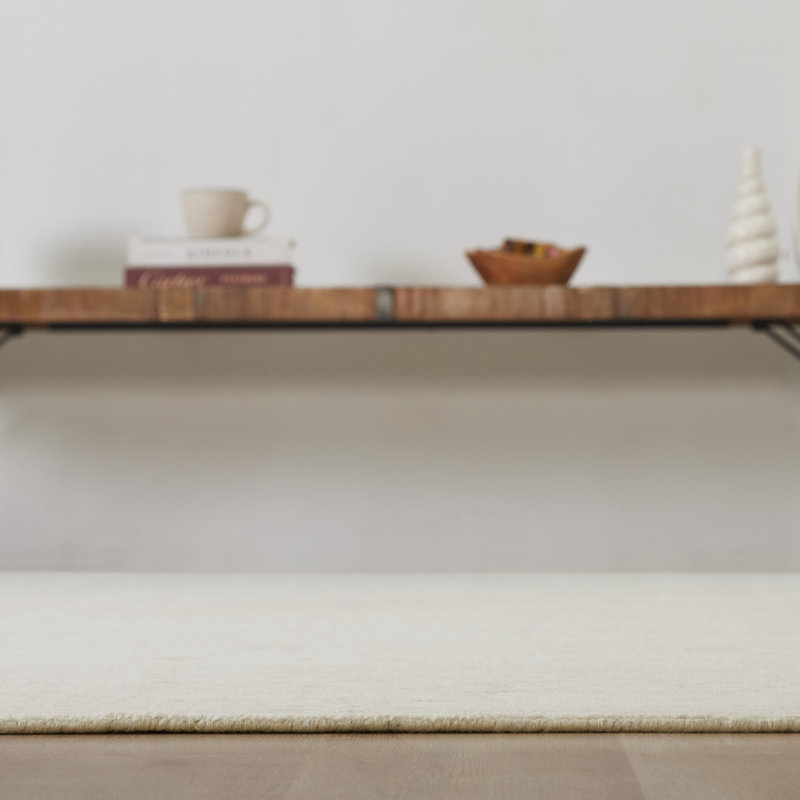 Luxe Wool Area Rug, Cream, Rectangle 7'6" x 9'6"