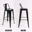Chaise de bar moderne, chaise de bar industrielle noire, chaise de salle à manger carrée pour cuisine SH-C