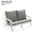 Wood Grain Hips With Cushion, White, Comfortable Outdoor , Garden Seating, White/Grey, Finish, Self-Cleaning Cushions  Note: This Violates Rule, But It Is Shown Here For Demonstration Purposes Only.