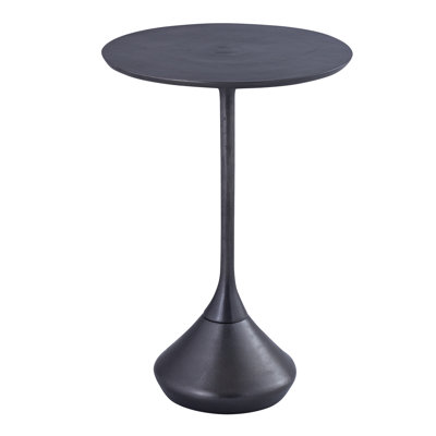 Melancthon Tall Aluminum End Table, Antique Black