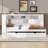 Twin Size Wood Daybed With Storage Shelves, USB And Trundle-107510390