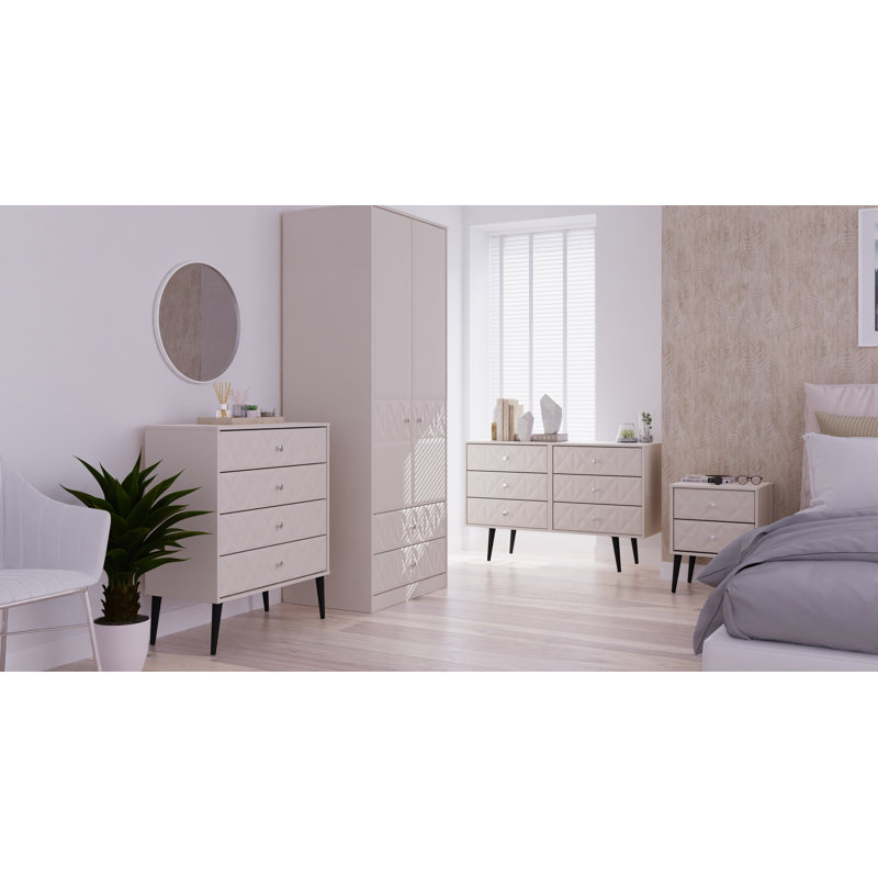 Fully Assembled Gitschier 2 DrawerÂ Bedside Table, Beige, Beige