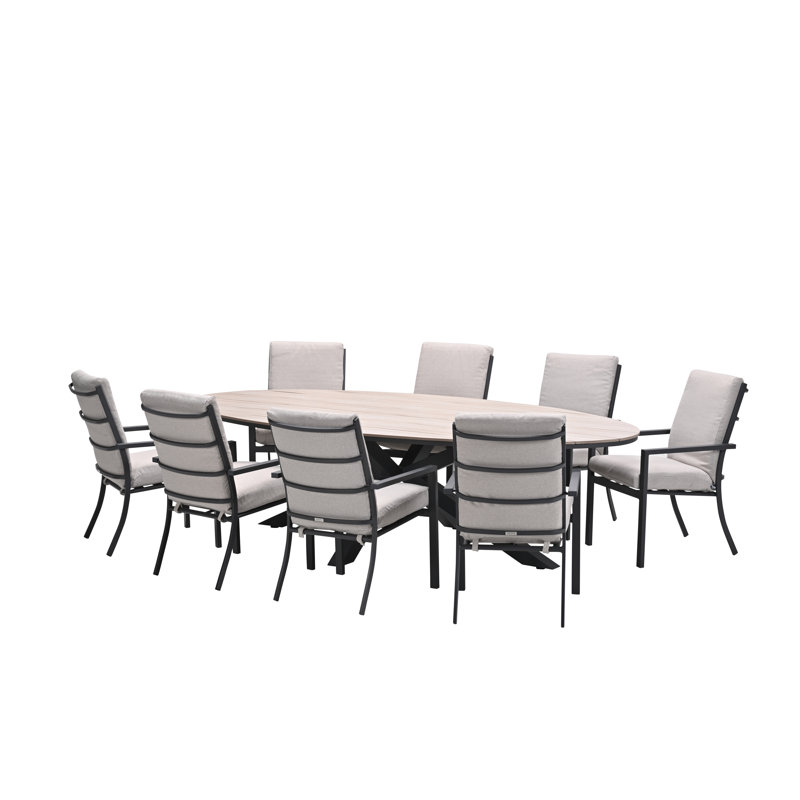 Campeaux 8 Seater with Sergio Dining Chairs - Cushions, Beige