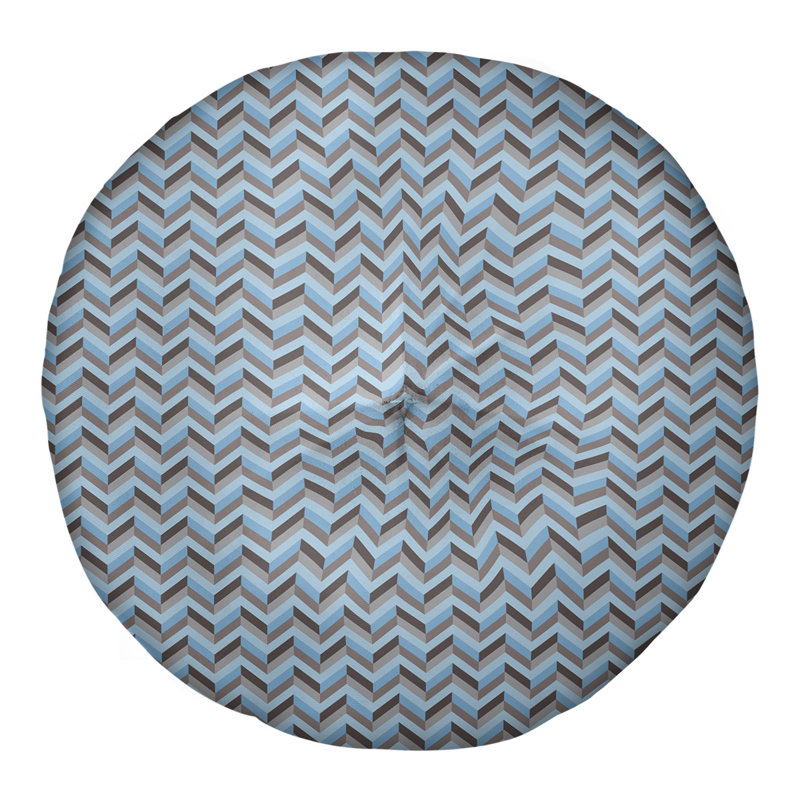 Coussin de sol Katelyn Elizabeth, 30 po x 30 po, Bleu / Brun
