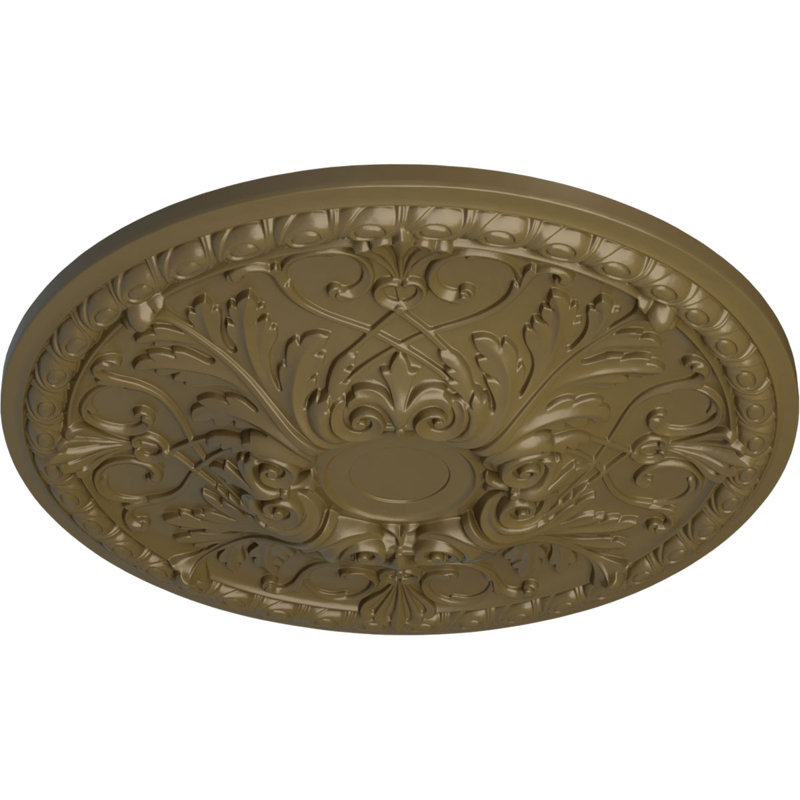 Médaillon de plafond Endurathane Jackson, DO 32 3/4 po x P 2 1/2 po (convient aux auvents jusqu'à 13 1/2 po), finition de boue Mississippi peinte à la main