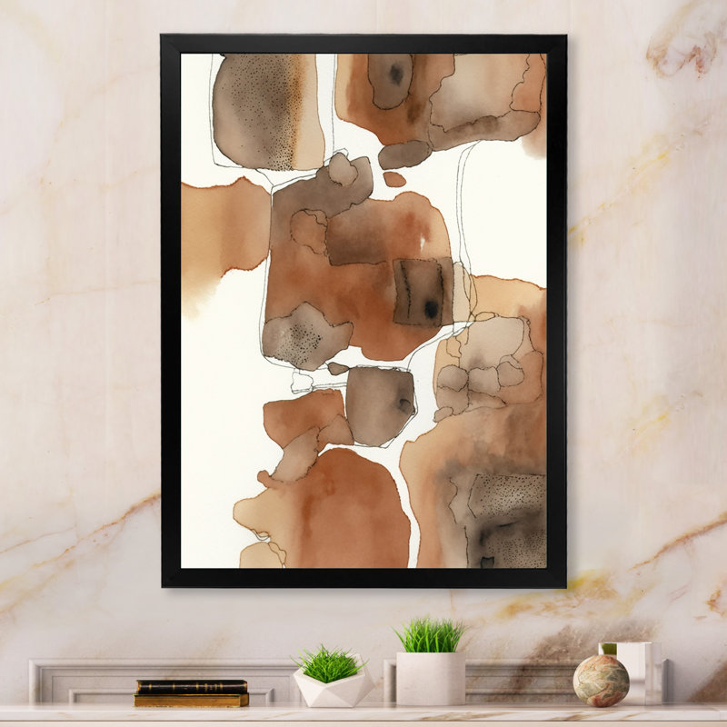 «Liquid Earth Tones V», reproduction sur toile, H 20 po x l 12 po x P 1 po, Impression noire sur toile encadrée