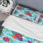 Ensemble de housse de couette en microfibre bleu / rouge / vert 3 pièces