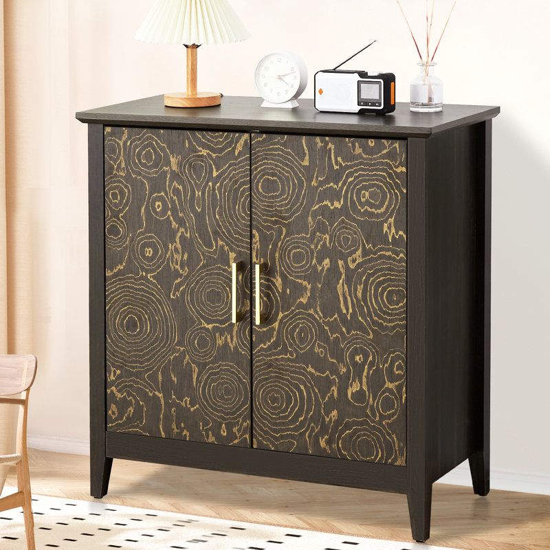 Armoire décorative 2 portes avec tablette réglable, buffet avec pieds en bois massif, armoire de rangement décorative
