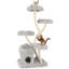 Arbre à chat autoportant avec quatre plateformes en forme de fleur gris-4005663