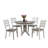 Hermelindo 5-Piece Round Extendable Solid Wood Dining Set White and Grey