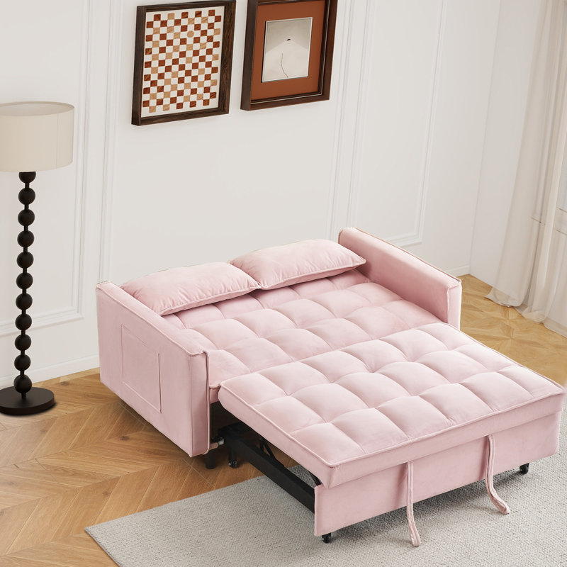 Canapé-lit convertible rose capitonné - canapé-lit moderne pour chambre à coucher, Rose