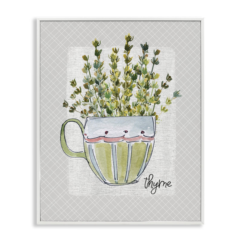 «Thym Herb», giclée encadrée par Livi Finn, Encadrement giclée blanc côtier, H 14 po x l 11 po